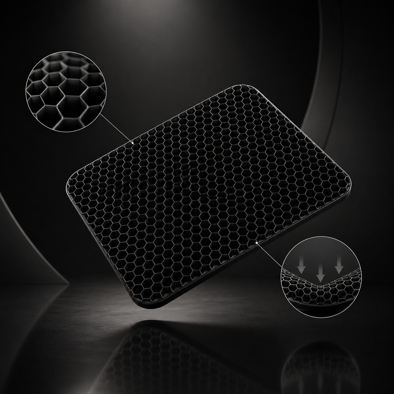 ComfortCore honeycomb gel cushion airflow detail for cool seating