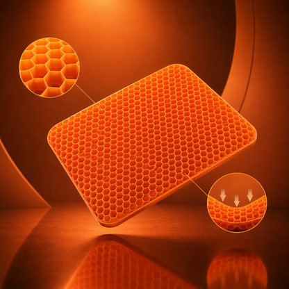 Pressure-relief gel texture of the ComfortCore seat cushion