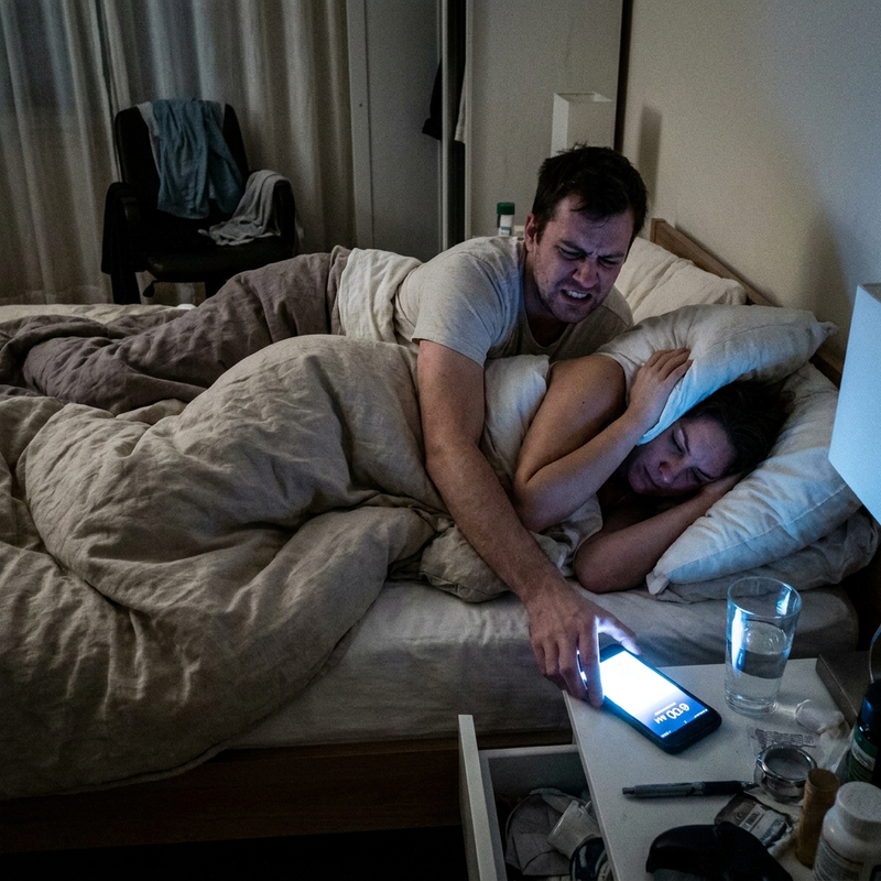 Couple jolted awake by a blaring phone alarm
