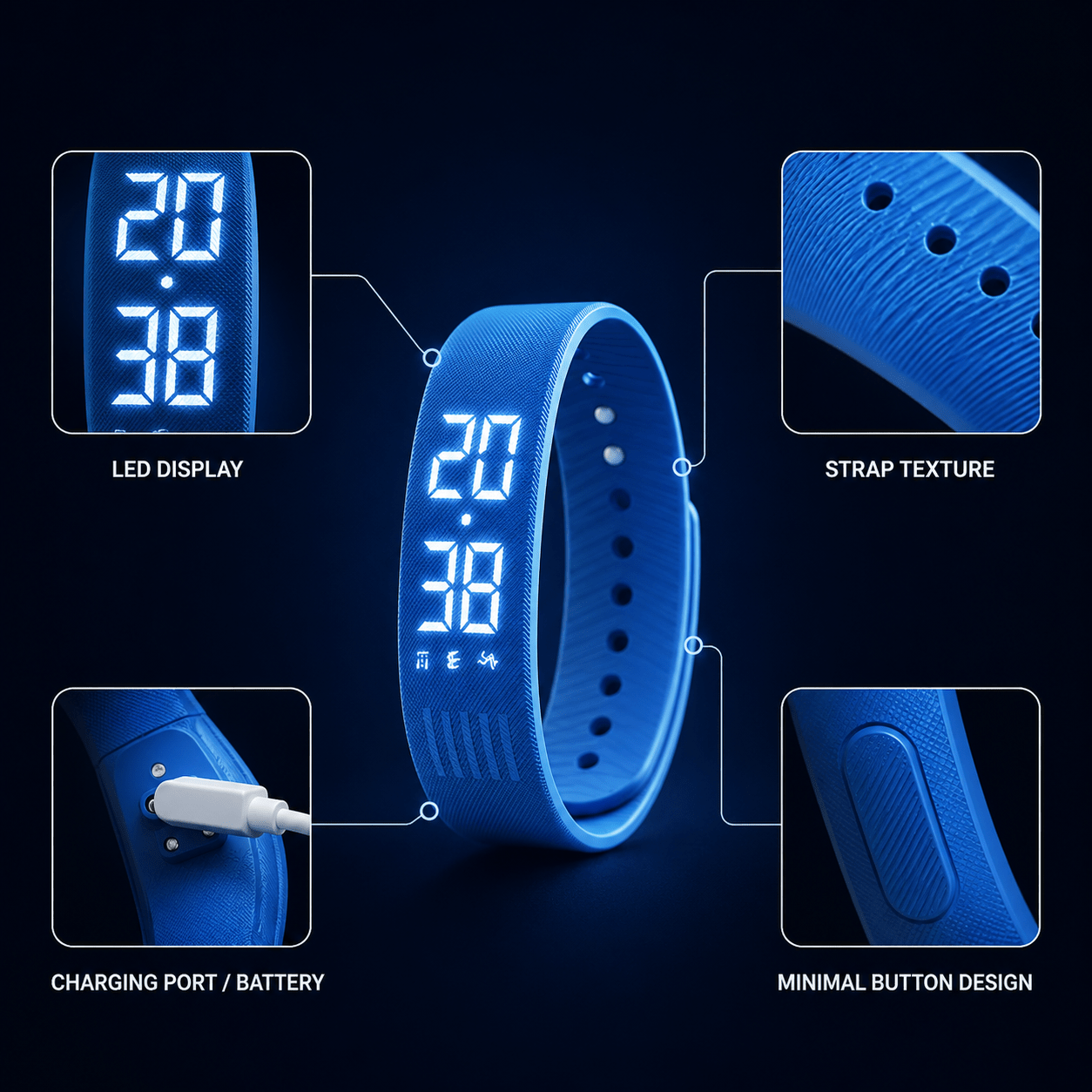 Minimalist Smart Bracelet Alarm Watch - BrindleGoods